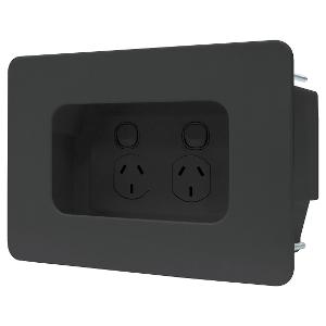 REC WALL POINT BUILT IN CABLE MANAGE BLK