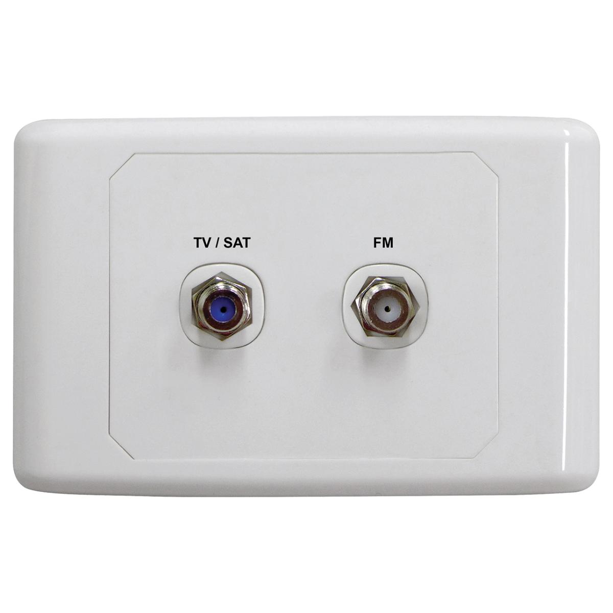 TV OUTLET TV-SAT + FM POWER PASS WHITE