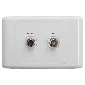 TV OUTLET TV-SAT + FM POWER PASS WHITE