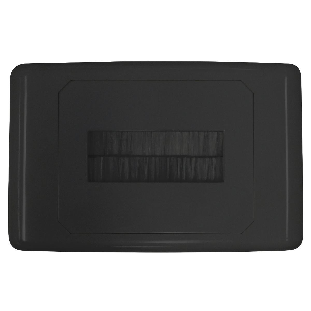 OUTLET PLATE WITH BRUSH COVER BLACK