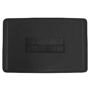 OUTLET PLATE WITH BRUSH COVER BLACK