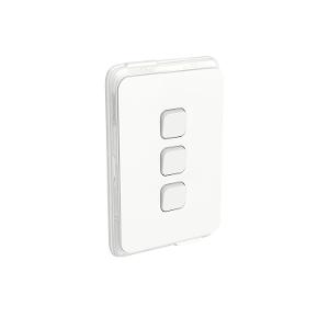 ICONIC SWITCH VERT 3G 10A IP44 VIV WHT