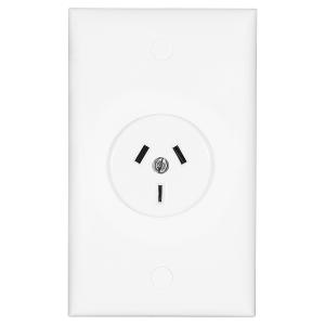 OUTLET PLUG BASE ON PLATE 10AMP WHITE OUTLET PLUG BASE ON PLATE 10AMP WHITE