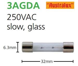 6.3X32MM GLASS SLOW FUSE 250V 200MA