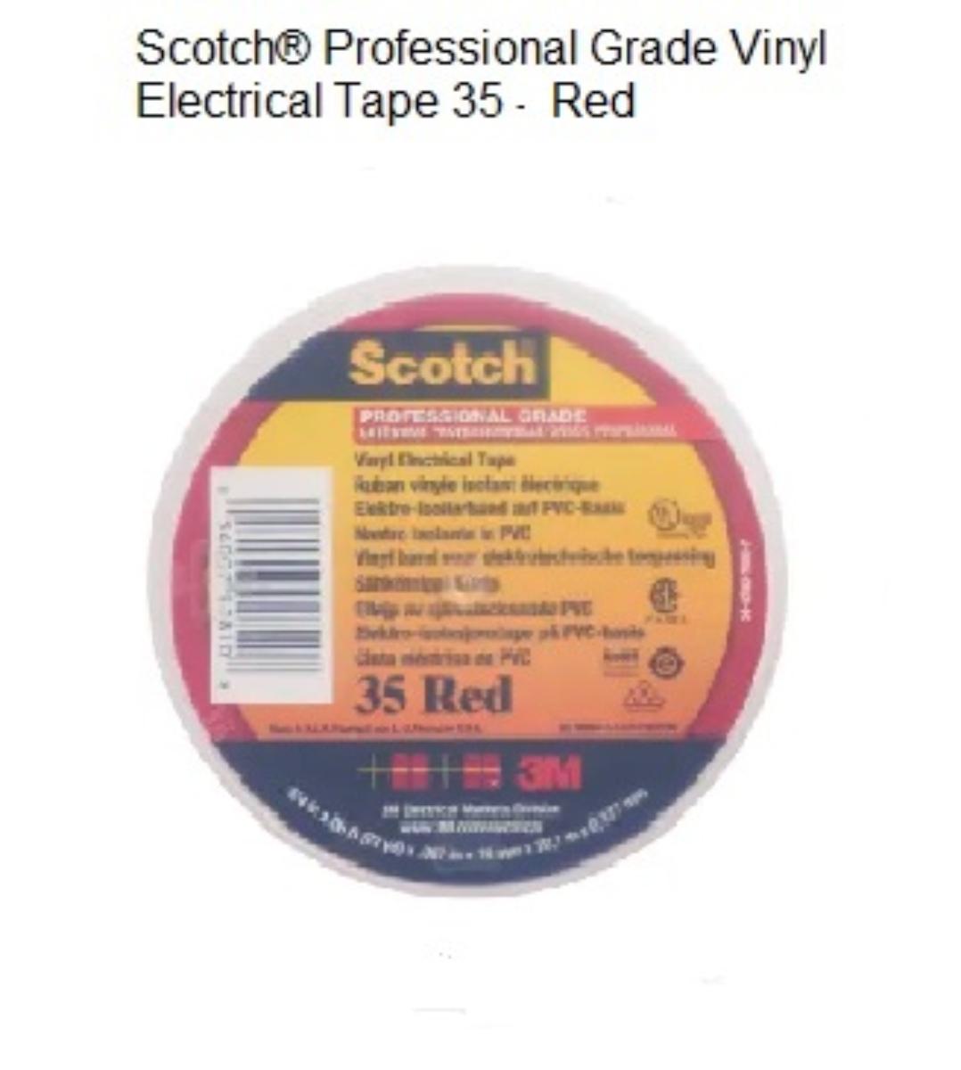 VINYL INSULATION TAPE RED 19mm X 20M