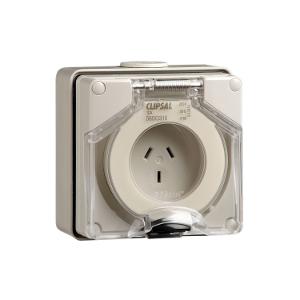 OUTLET SOCKET IP66 3PIN 10A 250V GREY