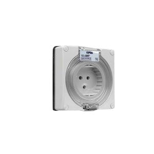 OUTLET SOCKET IP66 3 RND PIN 10A GR L/E OUTLET SOCKET IP66 3 RND PIN 10A GR L/E