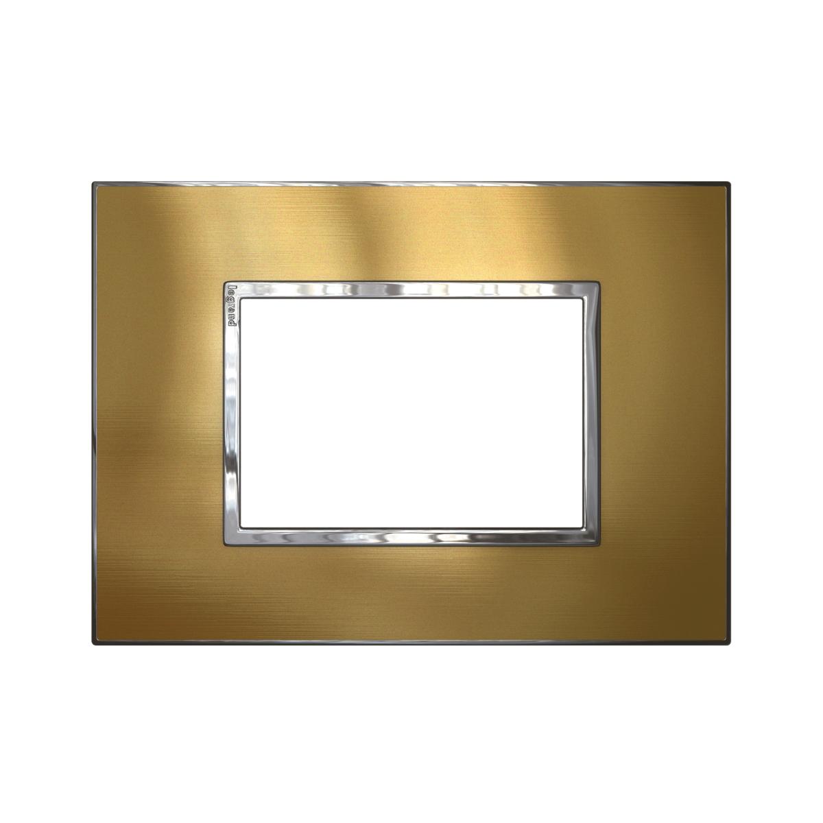 ARTEOR PLATE 3MOD SQUARE HORI GOLD BRASS