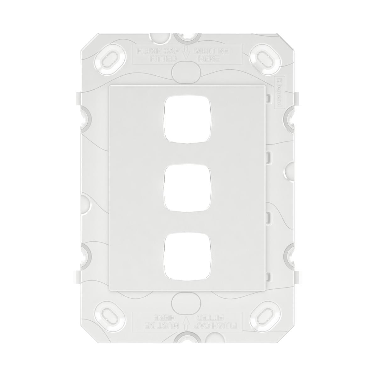 ARTEOR 3 GANG GRID ONLY C/WOUT MECH WHT