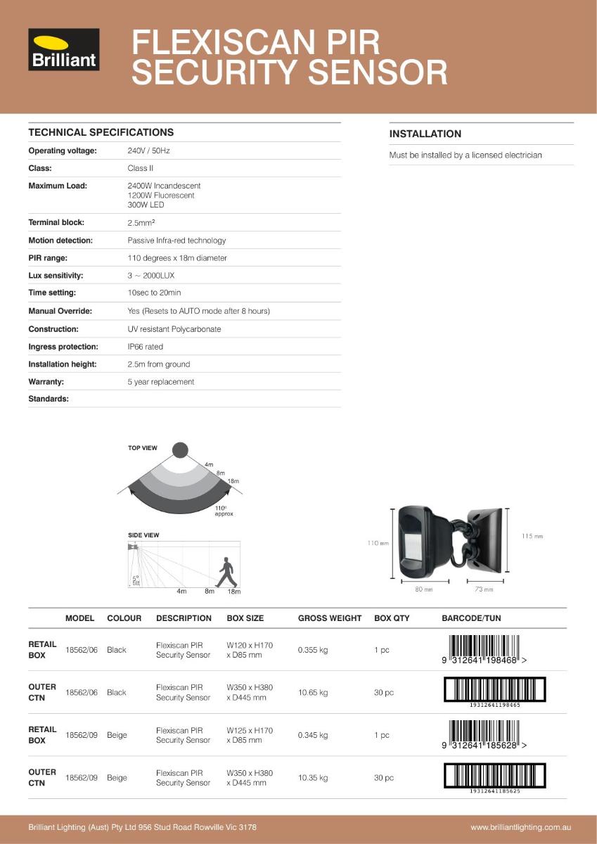 FLEXISCAN 110 DEGREE 3-WIRE INFRA-RED SE