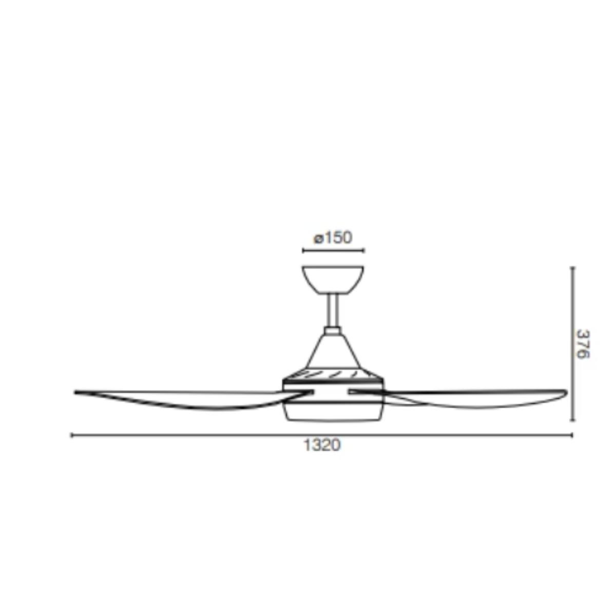 CFAN VECTOR II 52IN 1320MM 4BL AC+LGT BK