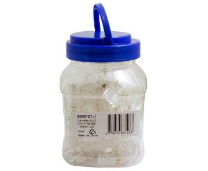 PLUG RJ45 8P8C FLAT STRANDED 100PK JAR