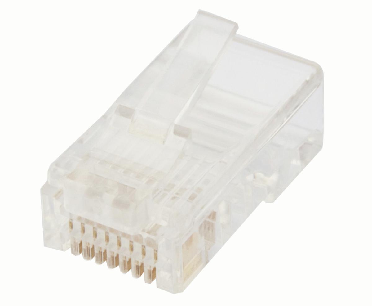 PLUG RJ45 8P8C ROUND SOLID 100PK