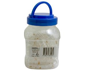 PLUG RJ45 8P8C ROUND SOLID 100PK JAR