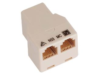 RJ12 T COUPLER FEMALE-FEMALE-FEMALE