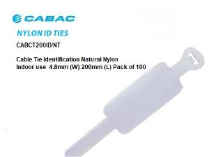 ID CABLE TIE 200X4.8MM NATURAL 100PK