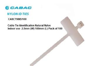 ID CABLE TIE 100X2.5MM NATURAL 100PK
