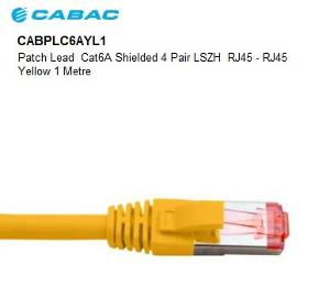 CAT6A SHIELDED PATCHLEAD YELLOW 1.0MTR CAT6A SHIELDED PATCHLEAD YELLOW 1.0MTR