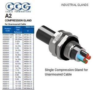 A2-4S METAL CABLE GLAND W/P UNARM 40MM
