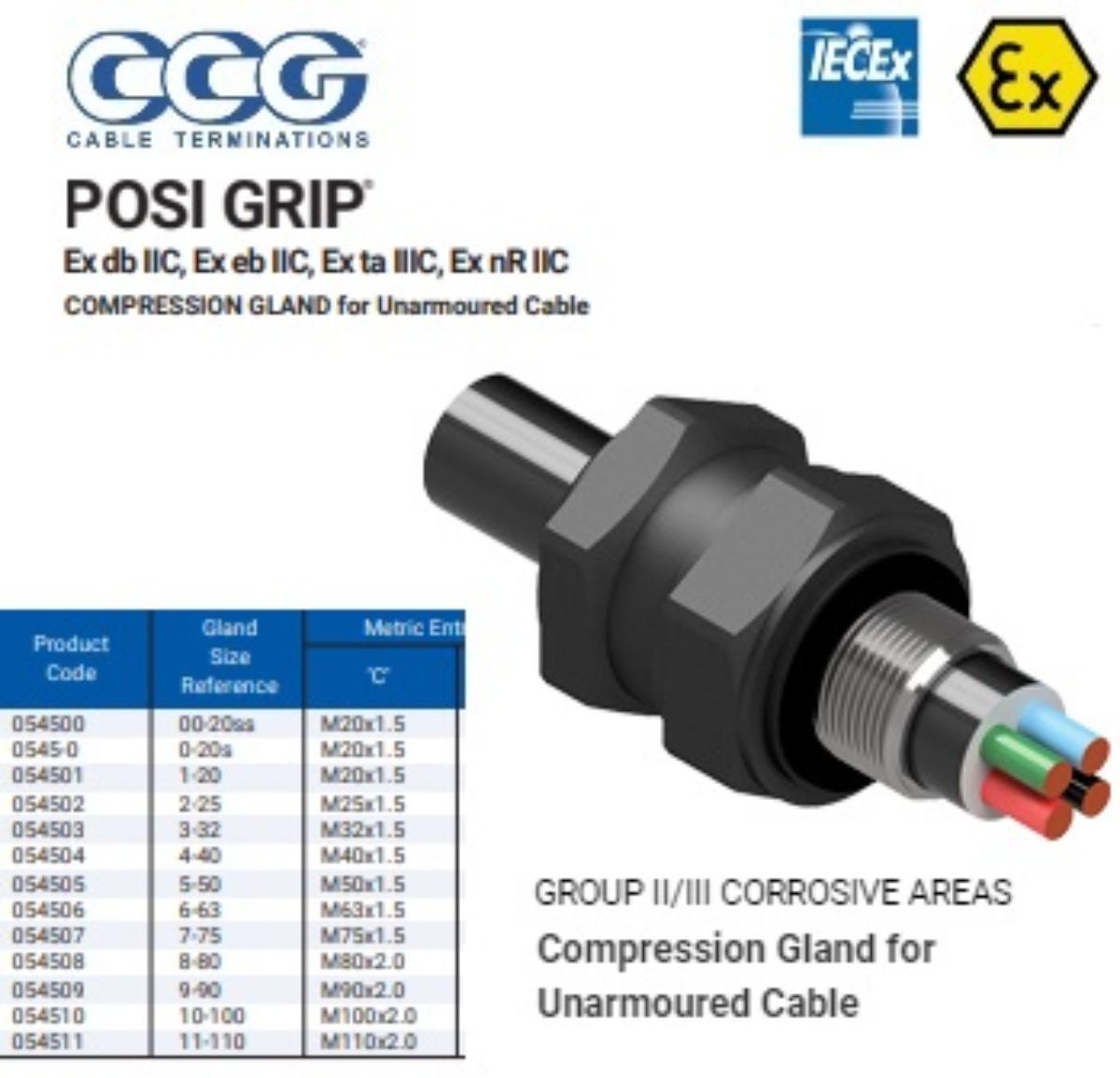 POSI GRIP-1 MTL CBL GLAND W/P UNARM 20MM