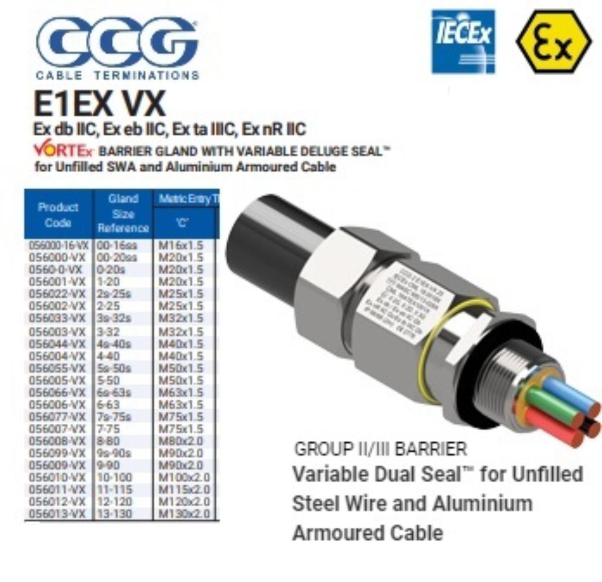 E1EX-VX-0 METAL BARRIER GLAND ARM 20MM