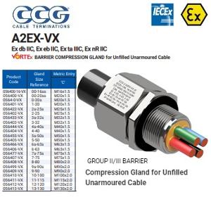 A2EX-VX-5S MTL BARRIER GLAND UNARM 50MM A2EX-VX-5S MTL BARRIER GLAND UNARM 50MM