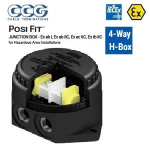 JUNCTION BOX SIZE 1 BLACK 20MM 4WAY
