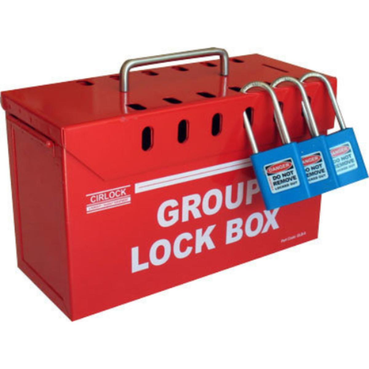 METAL GROUP LOCK BOX - RED 13 PADLOCK