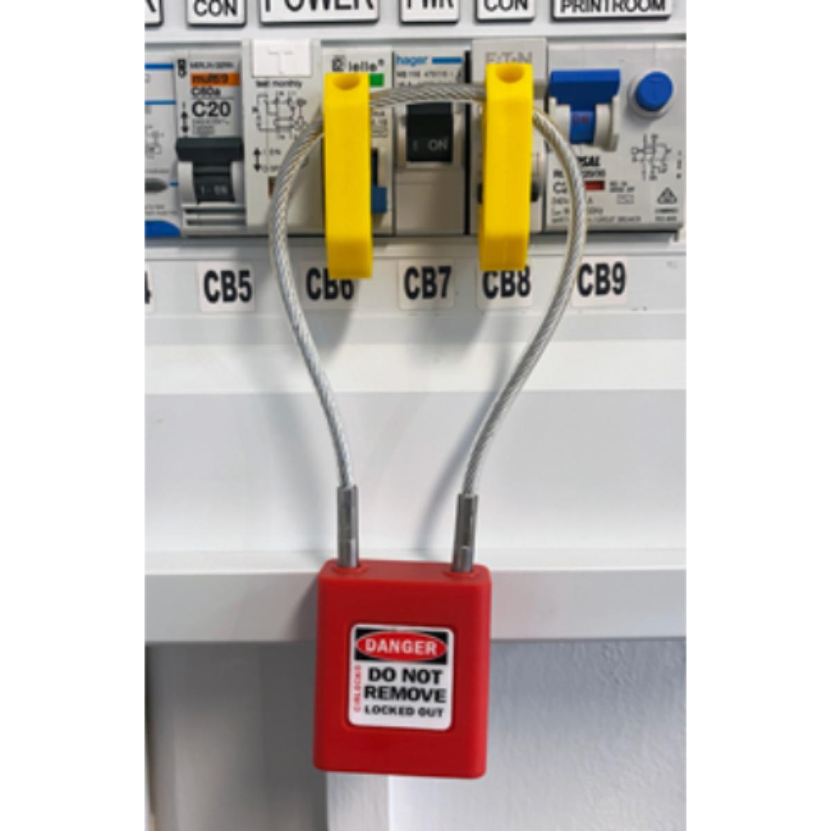 CABLE LOCKOUT PADLOCKS + 90CM CABLE RED