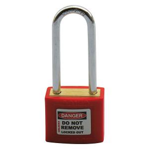 BRASS LOCKOUT PADLOCK 50MM SHACKLE RED