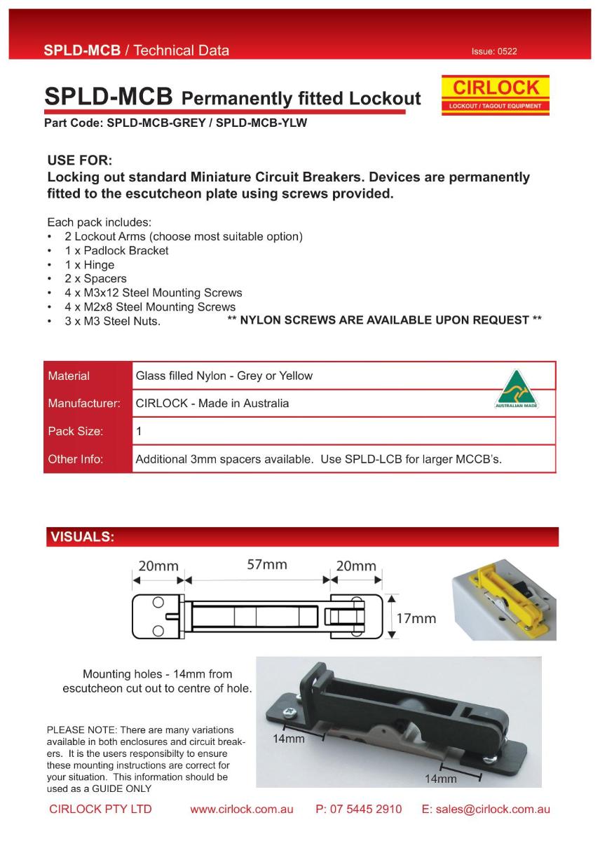 MCB COMPLETE LOCKOUT DEVICE 18 X 45MM