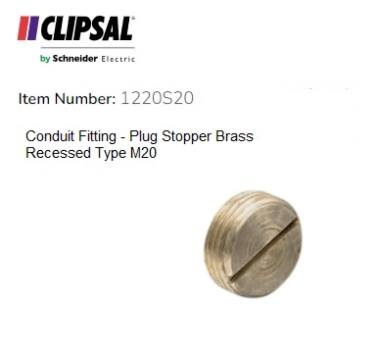 SCREW IN PLUG BRASS 20MM