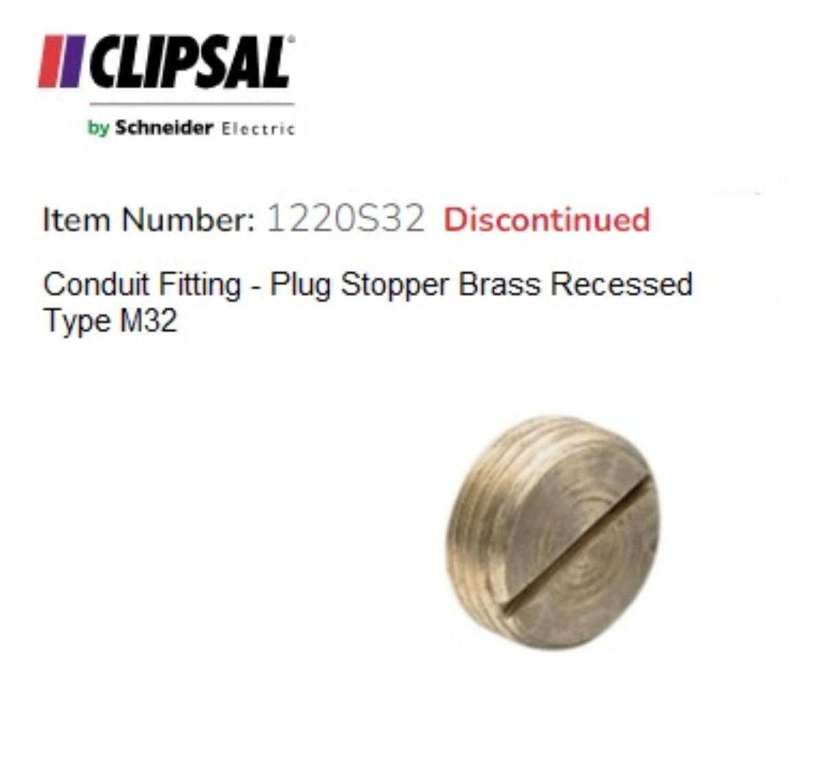 SCREW IN PLUG BRASS 32MM