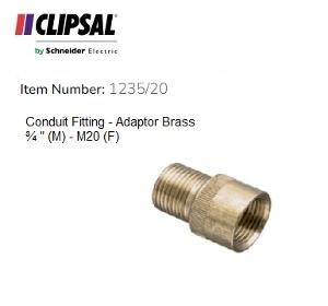 ADAPTOR BRASS 3/4IN MALE - 20MM FEMALE