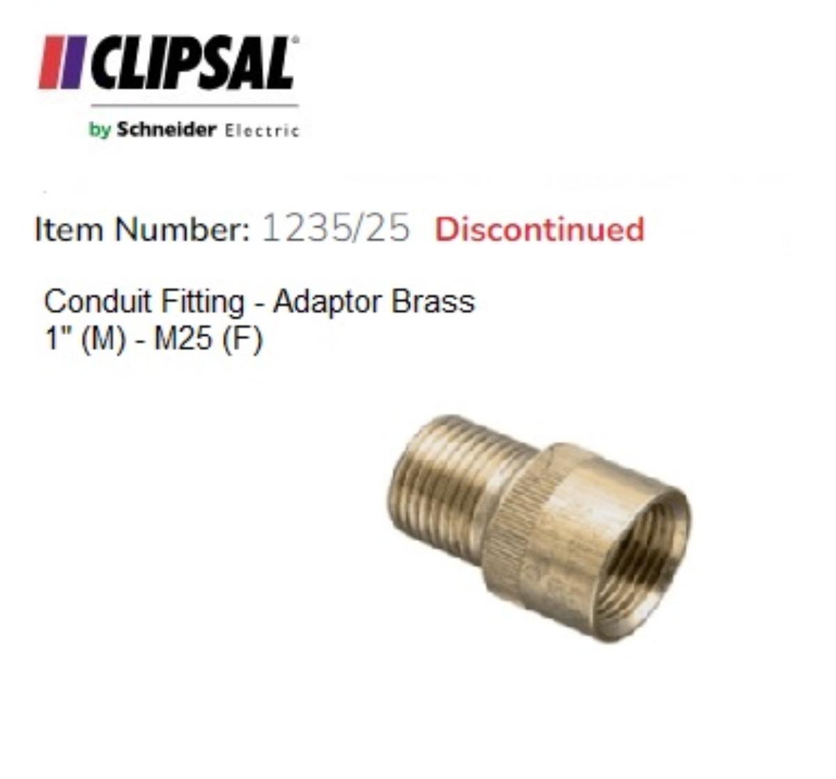 ADAPTOR BRASS 1IN MALE - 25MM FEMALE