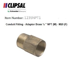 ADAPTOR BRASS 1/2IN NPT MALE-20MM FEMALE