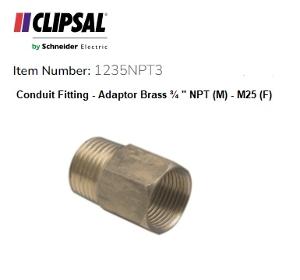 ADAPTOR BRASS 3/4IN NPT MALE-25MM FEMALE