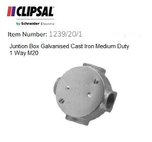 JUNCTION BOX ROUND GALV 20MM 1WAY