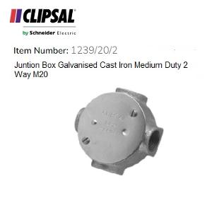 JUNCTION BOX ROUND GALV 20MM 2WAY JUNCTION BOX ROUND GALV 20MM 2WAY