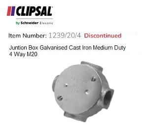 JUNCTION BOX ROUND GALV 20MM 4WAY