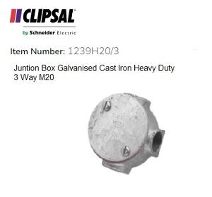 JUNCTION BOX ROUND GALV H/D 20MM 3WAY