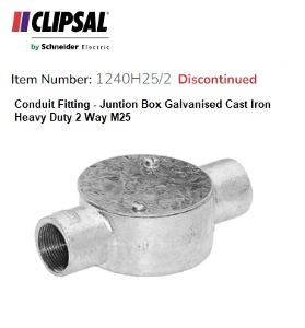 JUNCTION BOX GALV C/IRON H/D 25MM 2WAY