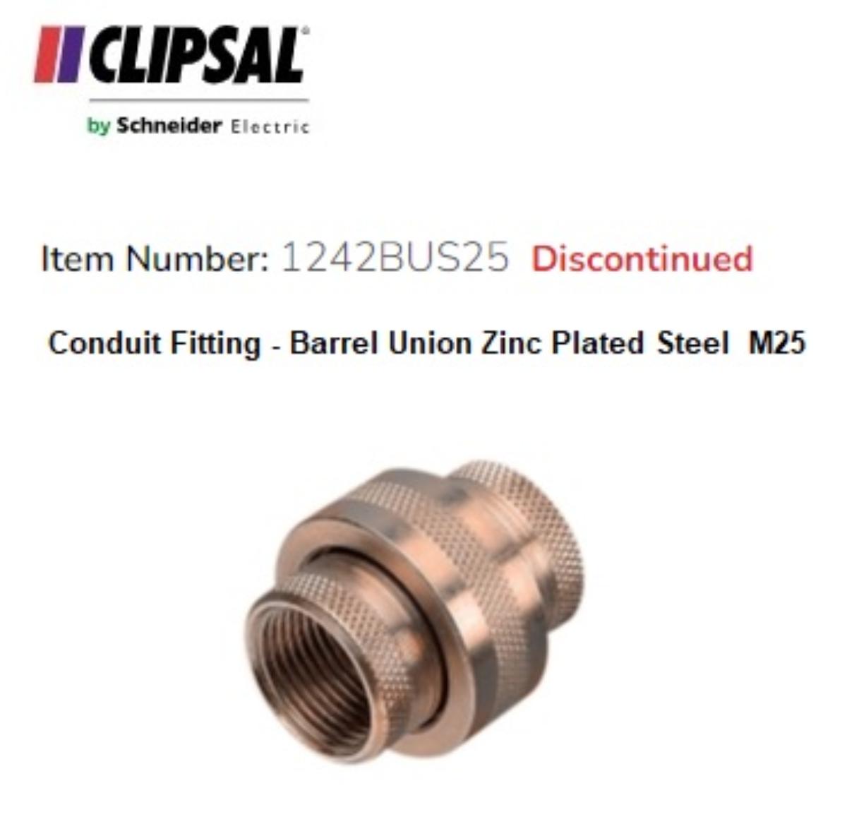 BARREL UNION ZINC PLT STEEL 25MM