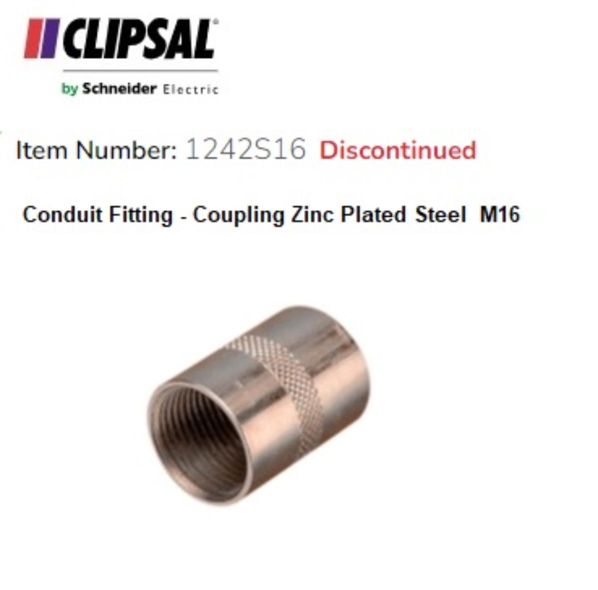 COUPLING ZINC PLATED STEEL 16MM