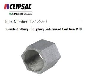 COUPLING ZINC PLATED STEEL 50MM