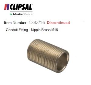 SCREWED NIPPLE BRASS 16MM SCREWED NIPPLE BRASS 16MM