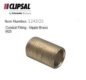 SCREWED NIPPLE BRASS 25MM