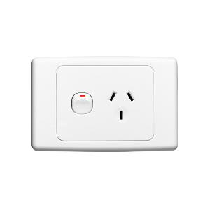 GPO SOCKET SWT SING 10A 250V WHITE
