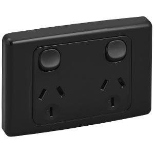 2000 DBL GPO 250V 10A D/P BLACK 2000 DBL GPO 250V 10A D/P BLACK