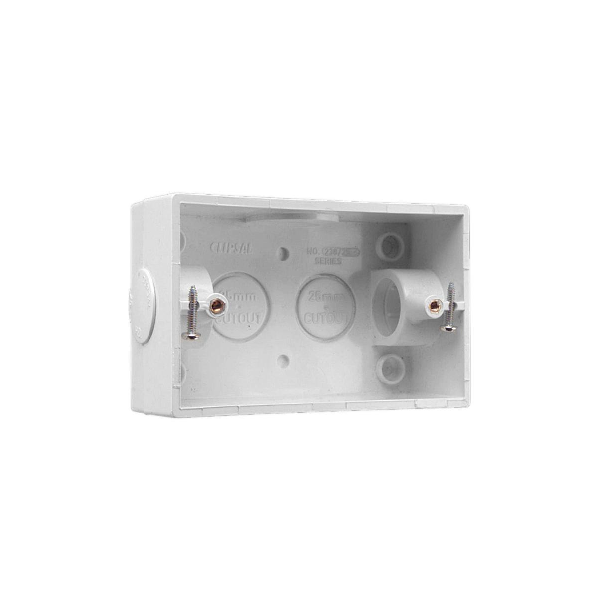 ENCL MOUNTING BOX 2X25MM ENTRIES WHITE